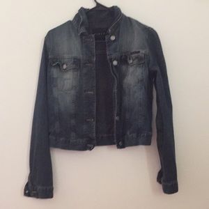 Medium dark denim jean jacket!